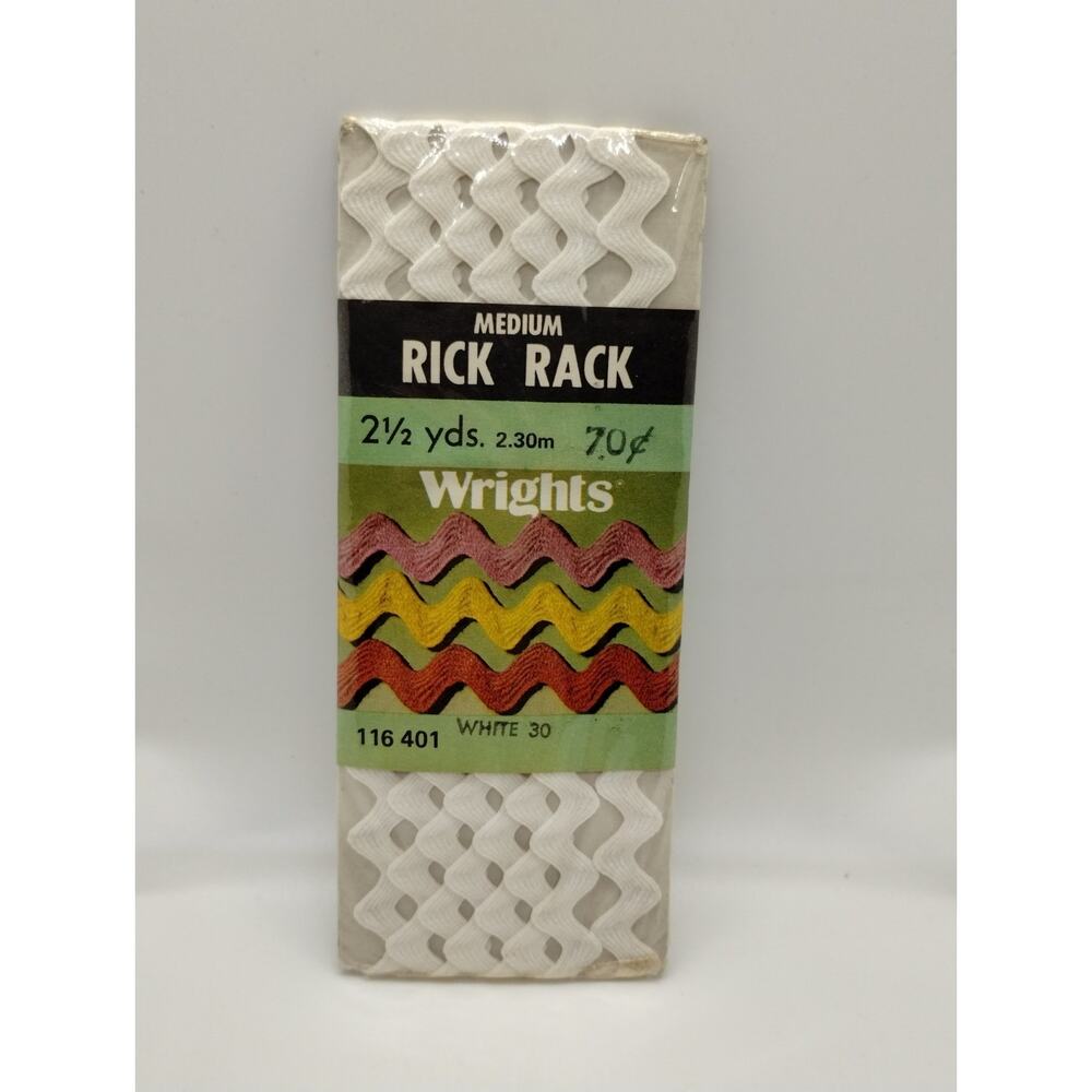 Wrights Medium Rick Rack - 30 White 2 1/2 Yd - 116 401